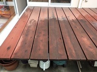 作り替えリフォーム前のウッドデッキ