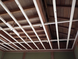 リフォーム中の和室の天井