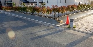 エクステリアのリフォーム中の法面