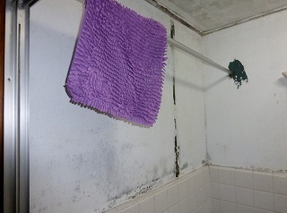 リフォーム前の浴室の塗り壁
